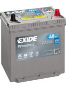 EXIDE PREMIUM EA406 Indító akkumulátor 40AH 350A Japán tipusokra J+