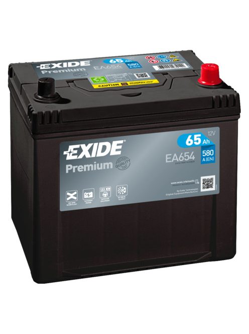 EXIDE PREMIUM EA654 Indító akkumulátor 65AH 580A Japán tipusokra J+