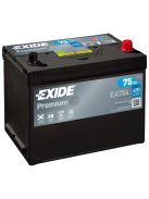 EXIDE PREMIUM EA754 Indító akkumulátor 75AH 630A Japán tipusokra J+