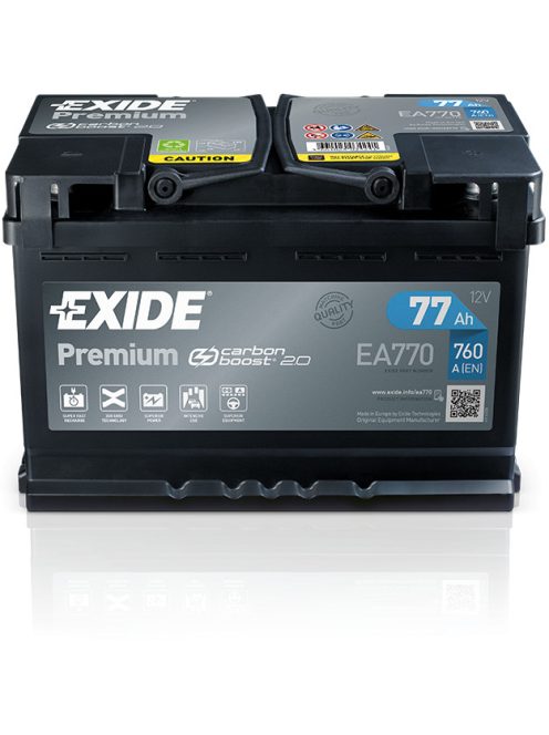 EXIDE PREMIUM EA770 Indító akkumulátor 77AH 760A J+