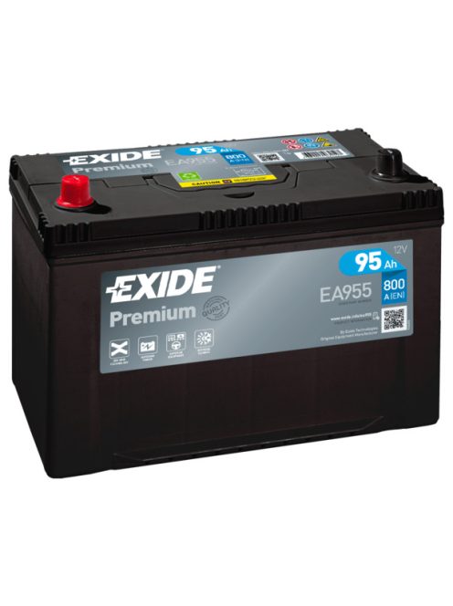 EXIDE PREMIUM EA955 Indító akkumulátor 95AH 800A Japán tipusokra B+