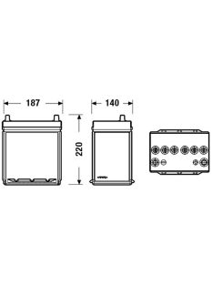   EXIDE EXCELL EB356A Indító akkumulátor 35AH 240A Japán tipusokra J+