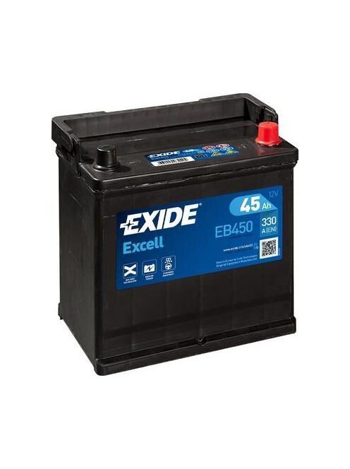 EXIDE EXCELL EB450 Indító akkumulátor 45AH 330A Japán tipusokra J+