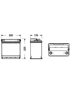   EXIDE EXCELL EB450 Indító akkumulátor 45AH 330A Japán tipusokra J+