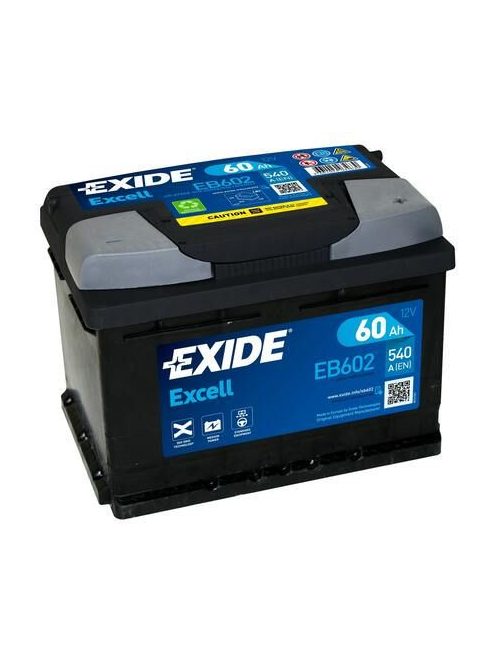 EXIDE EXCELL EB602 Indító akkumulátor 60AH 540A J+