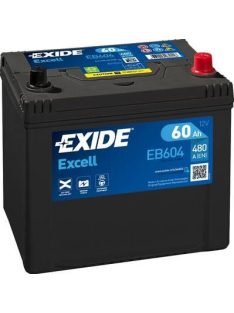   EXIDE EXCELL EB604 Indító akkumulátor 60AH 390A Japán tipusokra J+