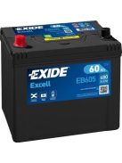EXIDE EXCELL EB605 Indító akkumulátor 60AH 390A Japán tipusokra B+
