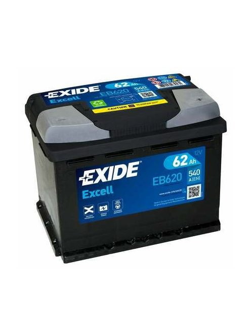 EXIDE EXCELL EB620 Indító akkumulátor 62AH 540A J+