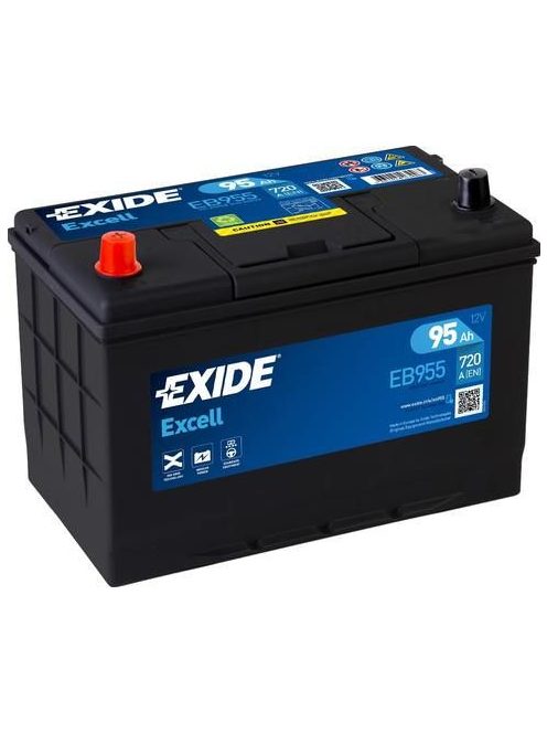 EXIDE EXCELL EB955 Indító akkumulátor 95AH 760A Japán tipusokra B+