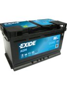 EXIDE AGM EK800 Indító akkumulátor 80AH 800A STOP&START J+