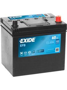  EXIDE EFB EL604 Indító akkumulátor START-STOP 60AH 520A Japán tipusokra J+
