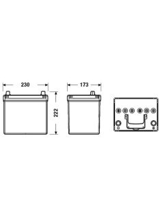   EXIDE EFB EL604 Indító akkumulátor START-STOP 60AH 520A Japán tipusokra J+