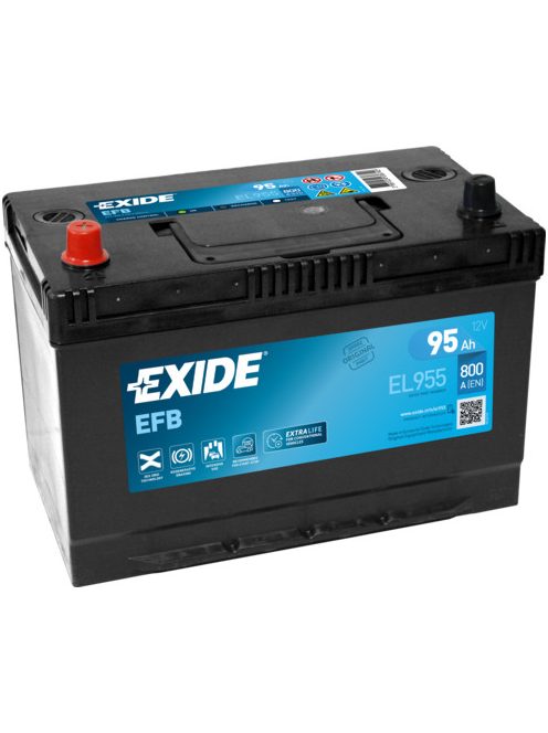 EXIDE EFB EL955 Indító akkumulátor START-STOP 95AH 800A Japán tipusokra B+