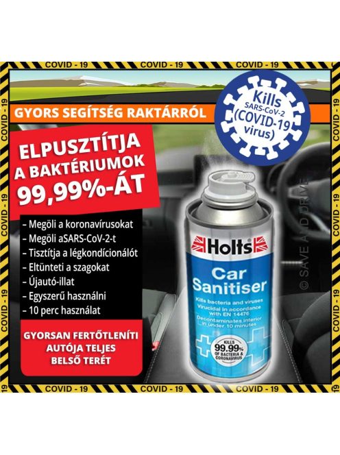HOLTS Autófertőtlenítő és légkondicionáló tisztító 150ml, COVID-19 ellen igazolt tisztítószer